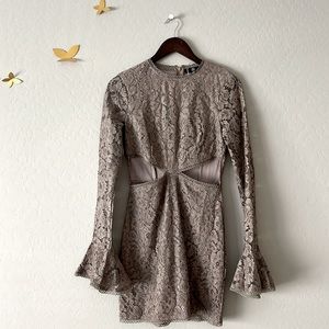 Lace cut-outing dress